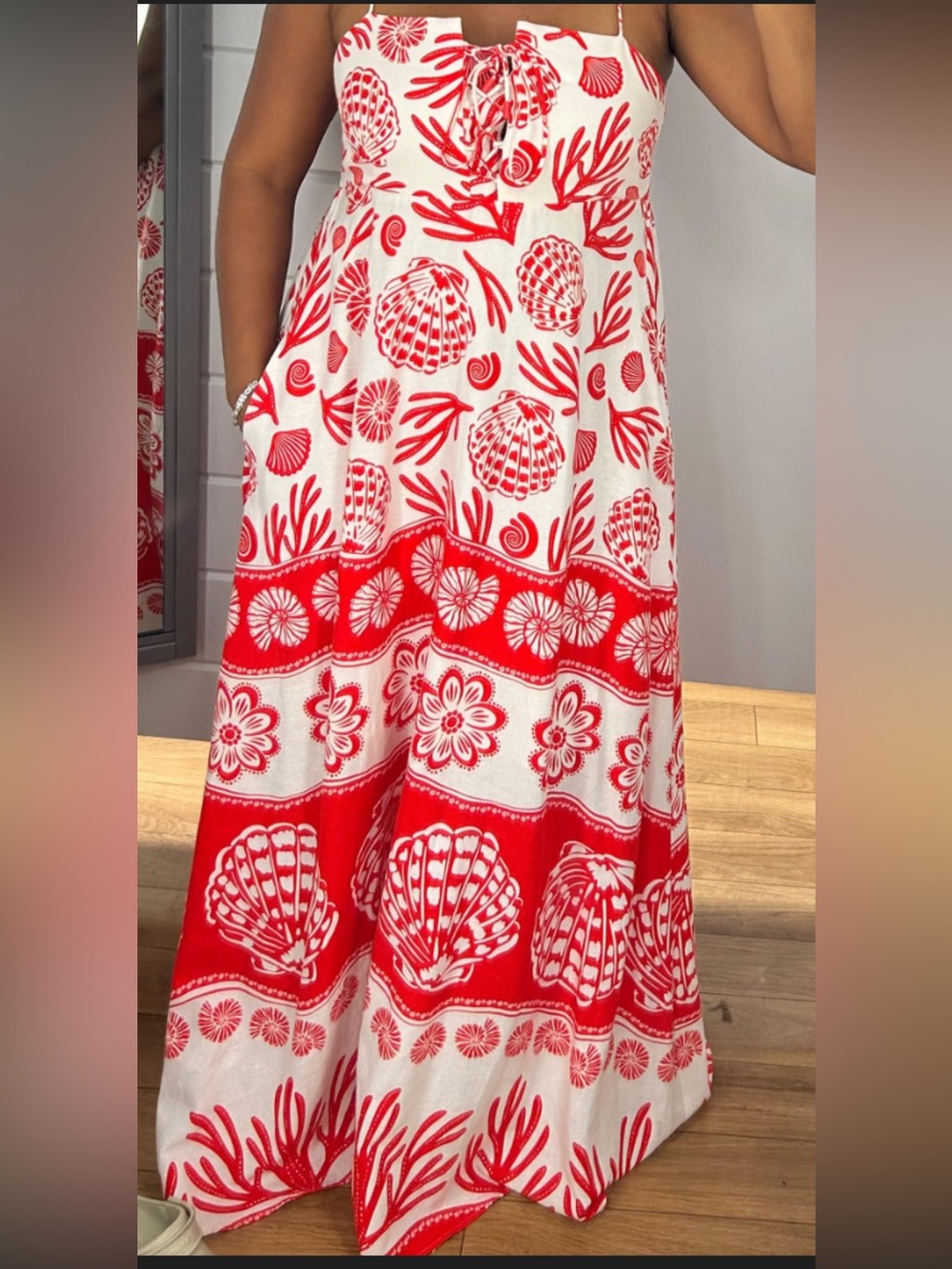 Calypso St. Barth Red and White Printed Sundress - Picture 3 of 3